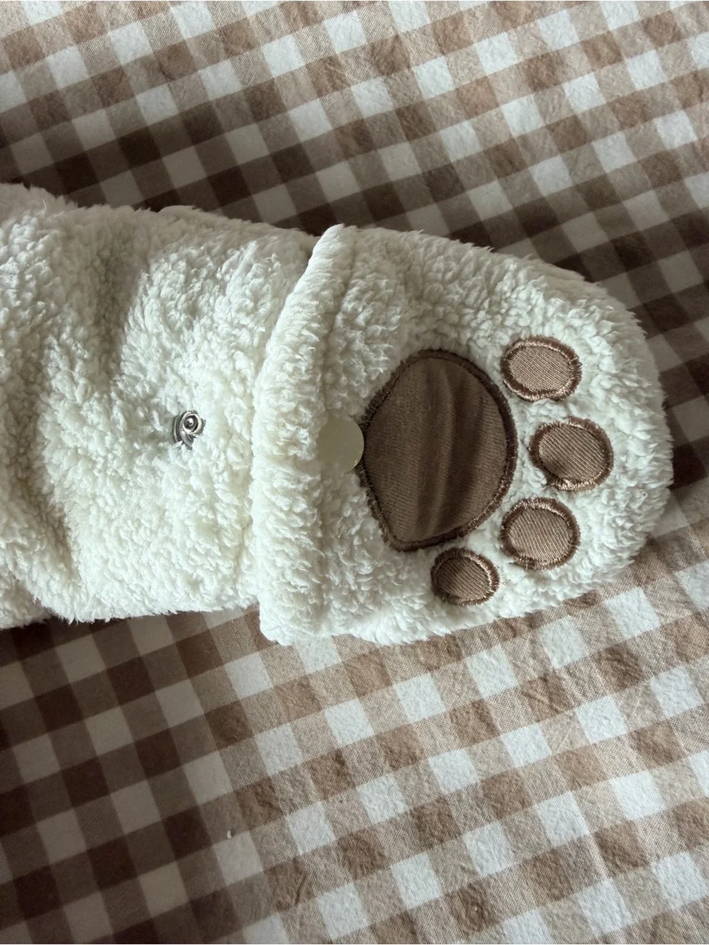 Falls Creek Cream Fleece Baby One-Piece Snowsuit with Hood